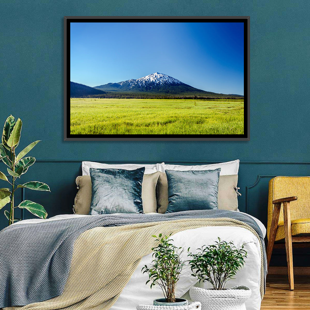 Mount Bachelor Wall Art in a room, landscape