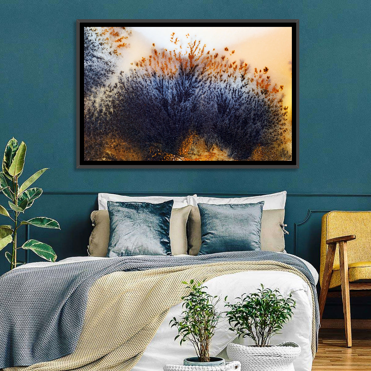 Moss Agate Study Wall Art in a room, landscape