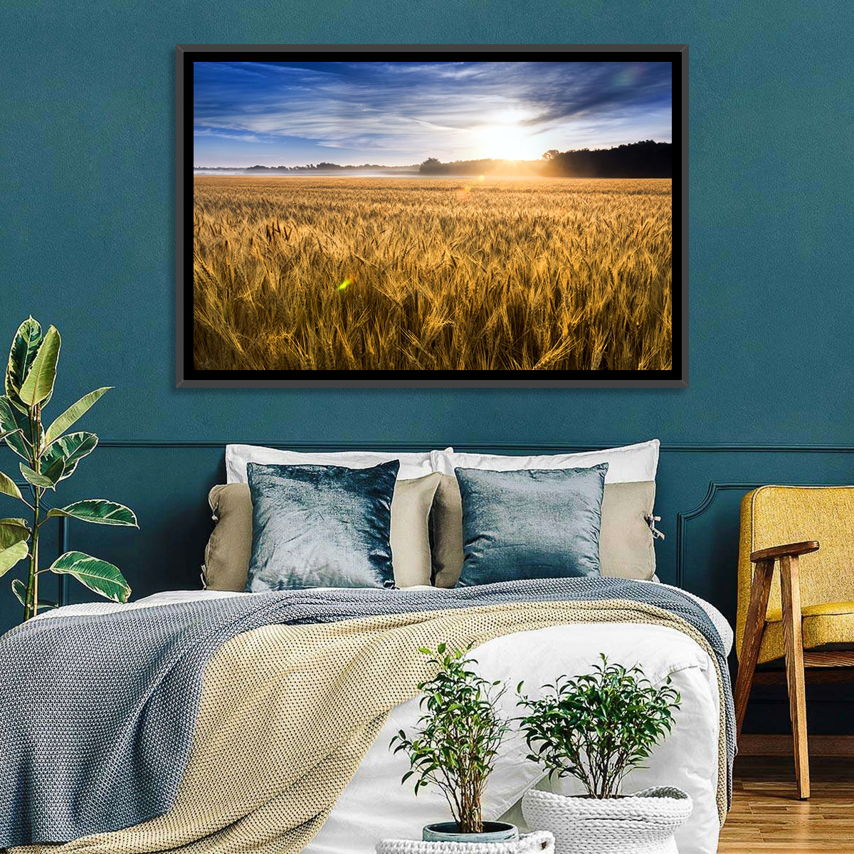 Golden Hour Wheat Field Wall Art