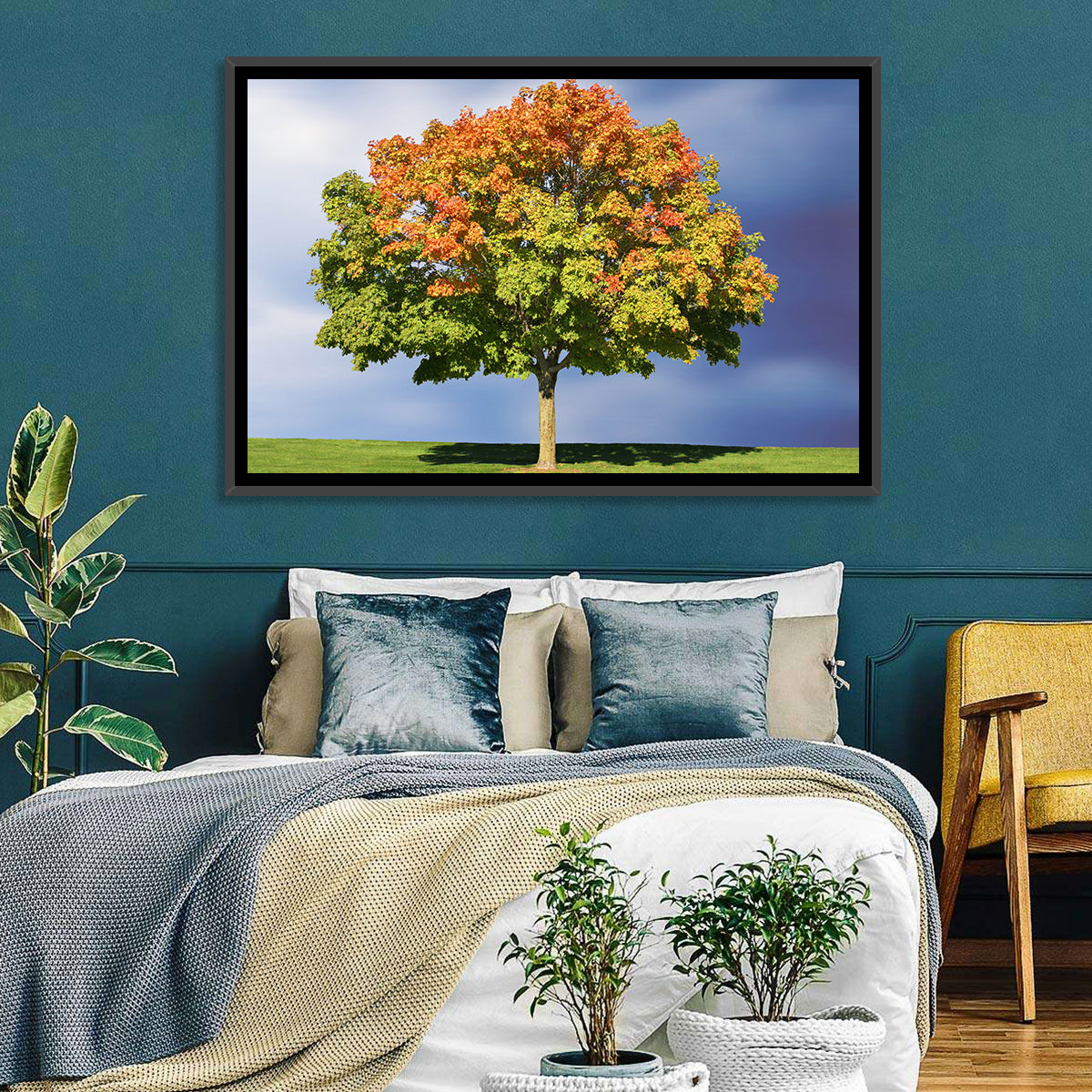 Maple with Split Foliage Wall Art in a room, landscape