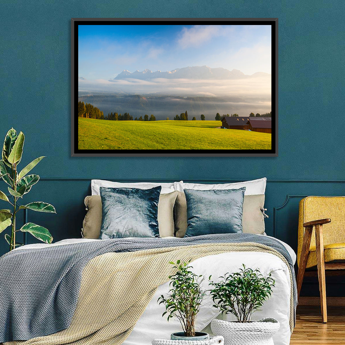 Sunlit Mountain Clouds Wall Art
