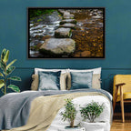 Mossy Stepping Stones Over Stream Wall Art