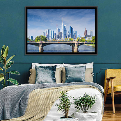 Frankfurt Skyline with Eiserner Steg Wall Art