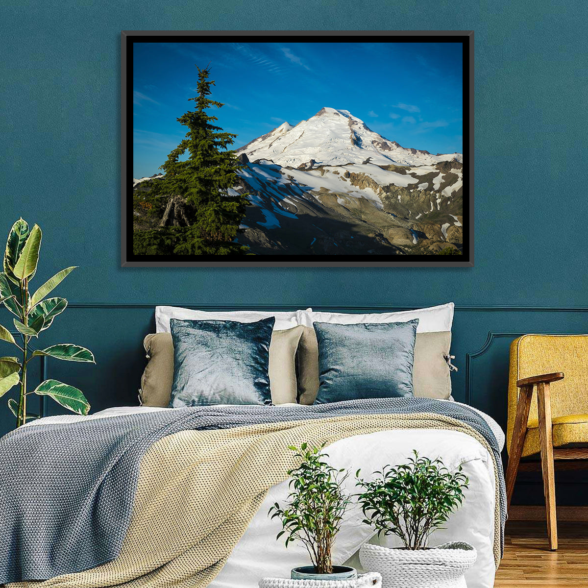 Mount Baker Wall Art in a room, landscape