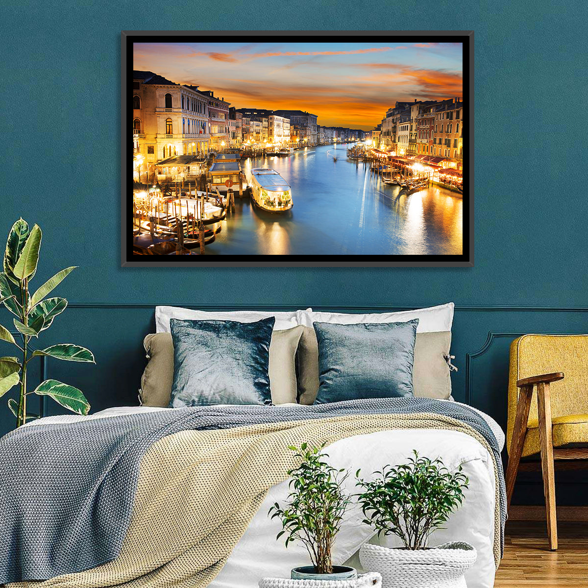 Venice Grand Canal at Dusk Wall Art in a room, landscape