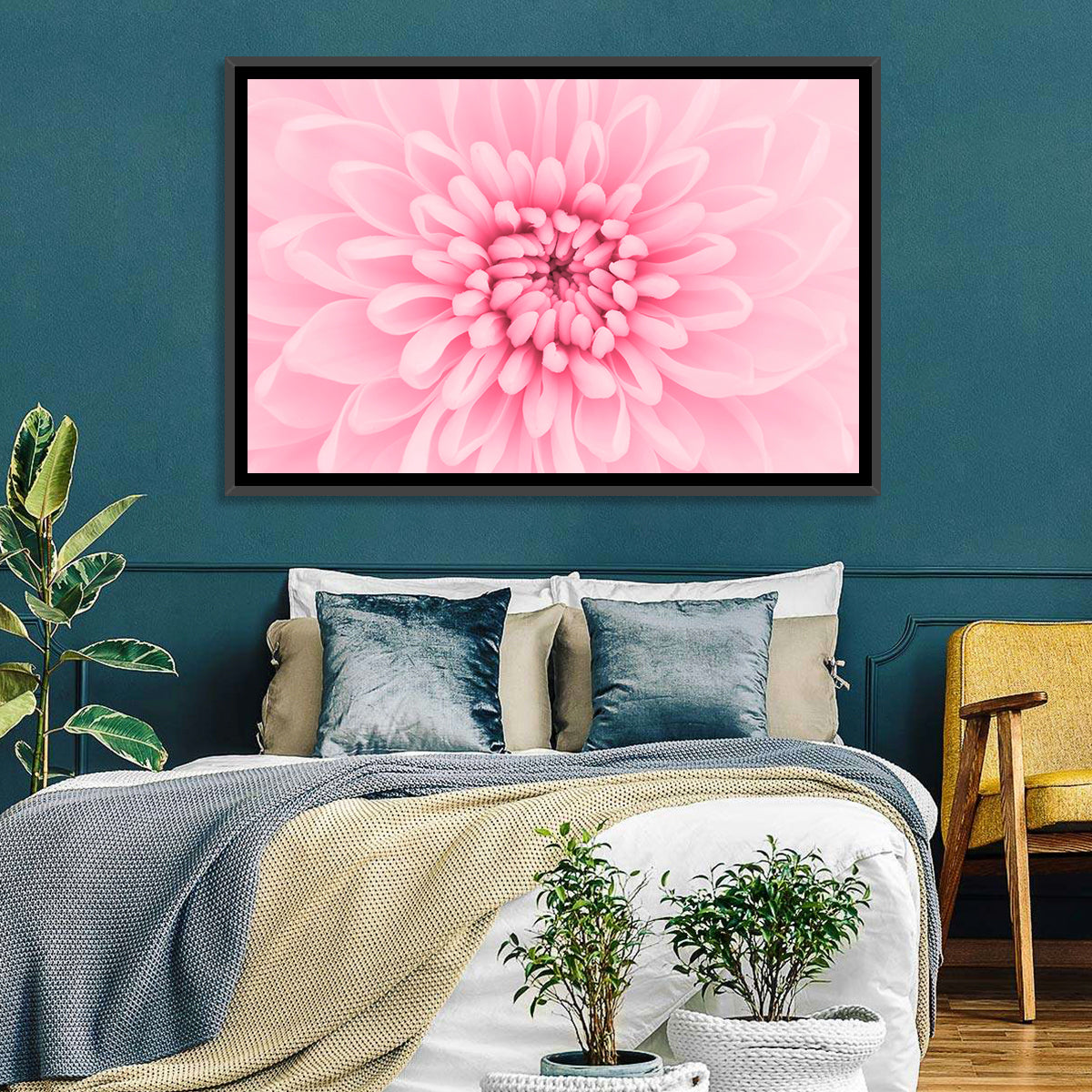 Pink Chrysanthemum Close-up Wall Art