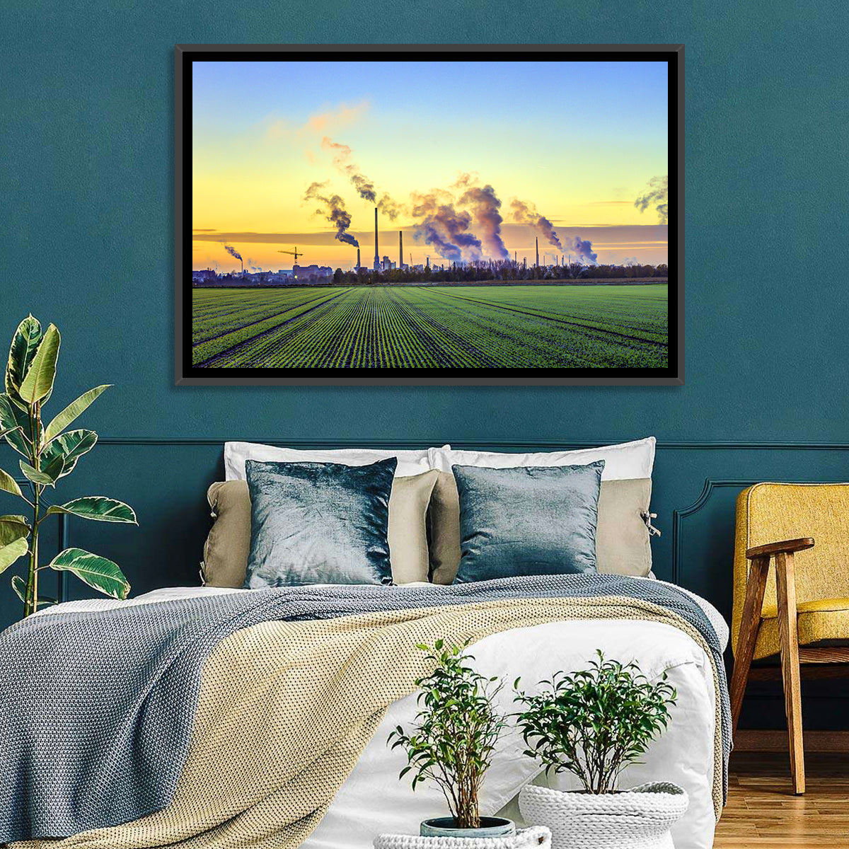 Frankfurt Industrial Edge Wall Art in a room, landscape