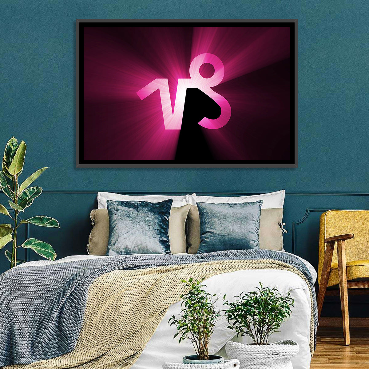 Glowing Capricorn Symbol Wall Art