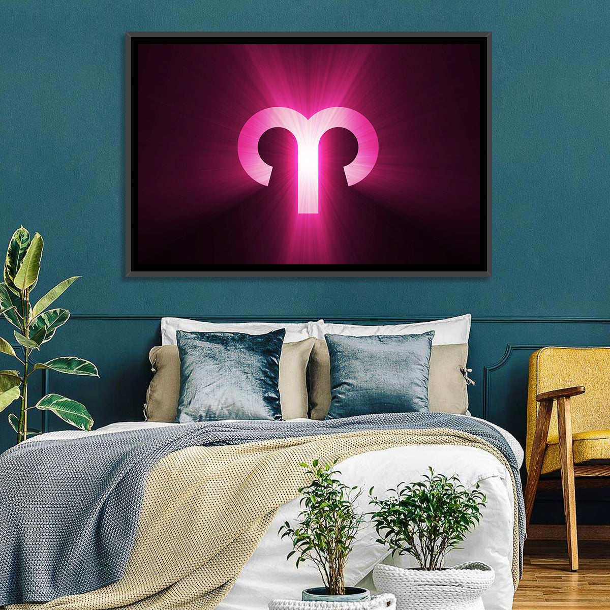 Radiant Aries Zodiac Emblem Wall Art