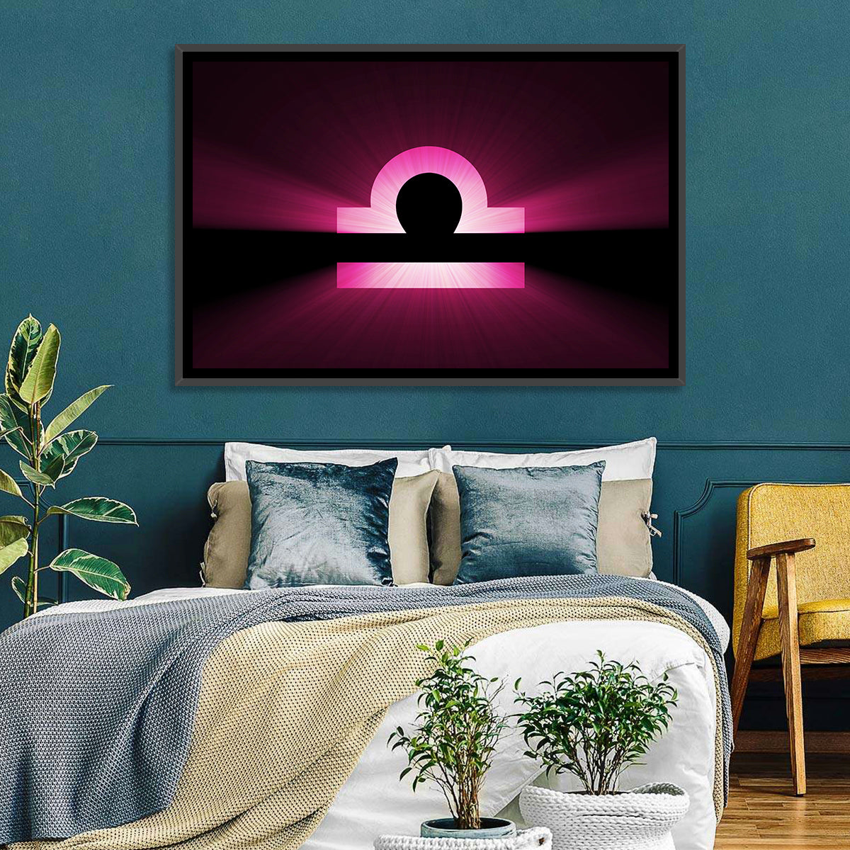 Libra Symbol Neon Glow Wall Art