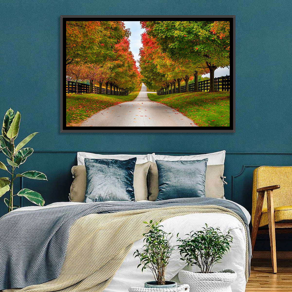 Tree-lined Farm Lane, Kentucky Wall Art in a room, landscape