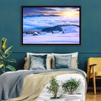 Snowy Cabins Above Clouds Wall Art