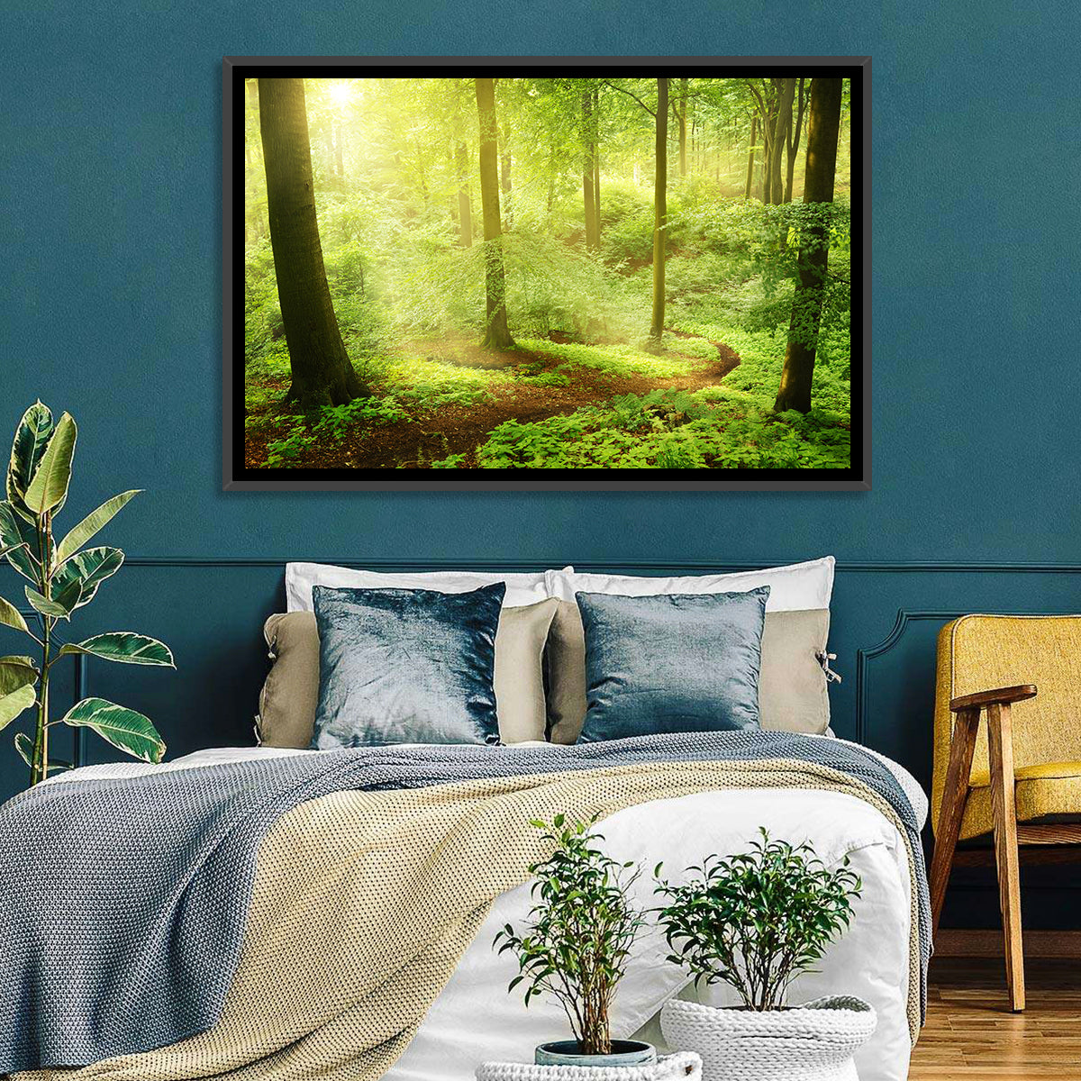 Sunlit Forest Path Wall Art