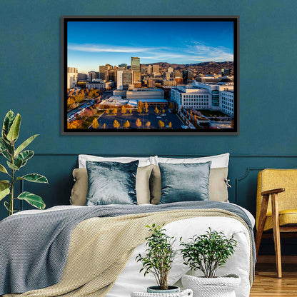 Salt Lake City Skyline at Golden Hour Wall Art