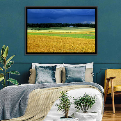 Cornfields Under Stormy Sky Wall Art