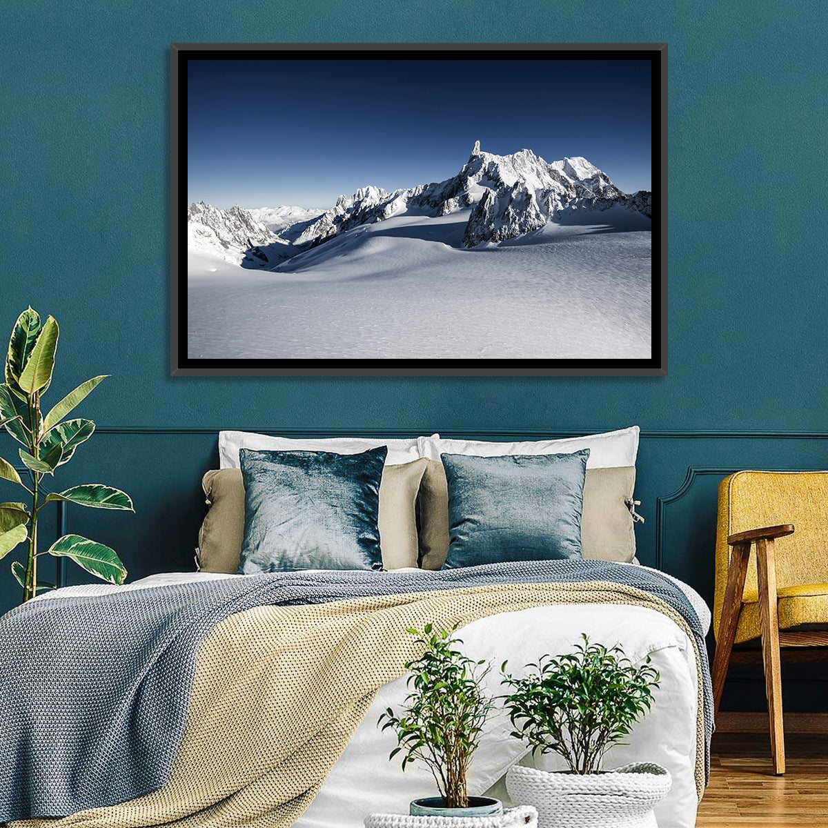 Mont Blanc Vista Wall Art in a room, landscape