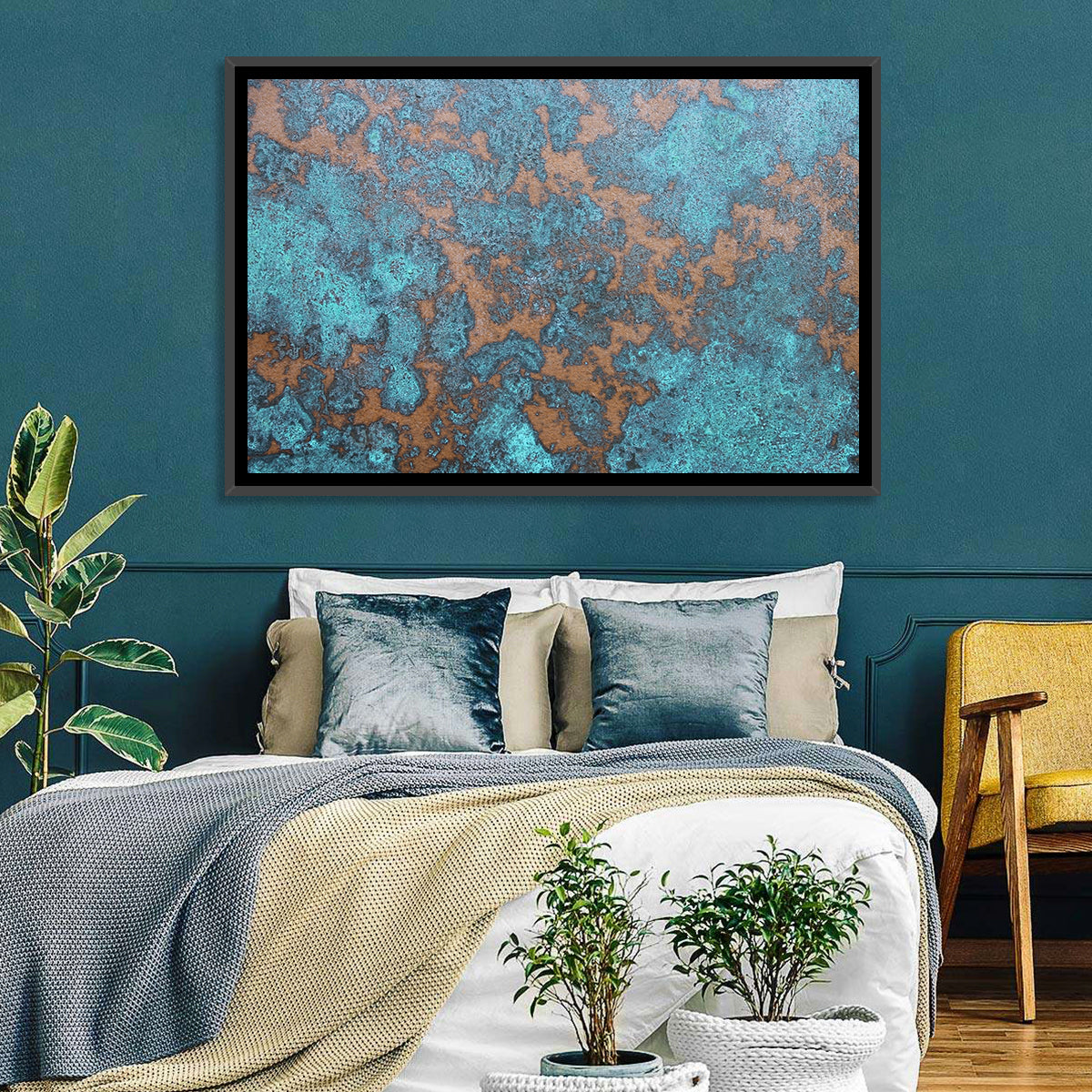 Oxidized Copper Patina Abstract Wall Art