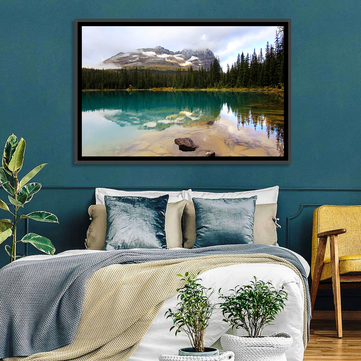 Lake O Hara Mountain Reflection Wall Art
