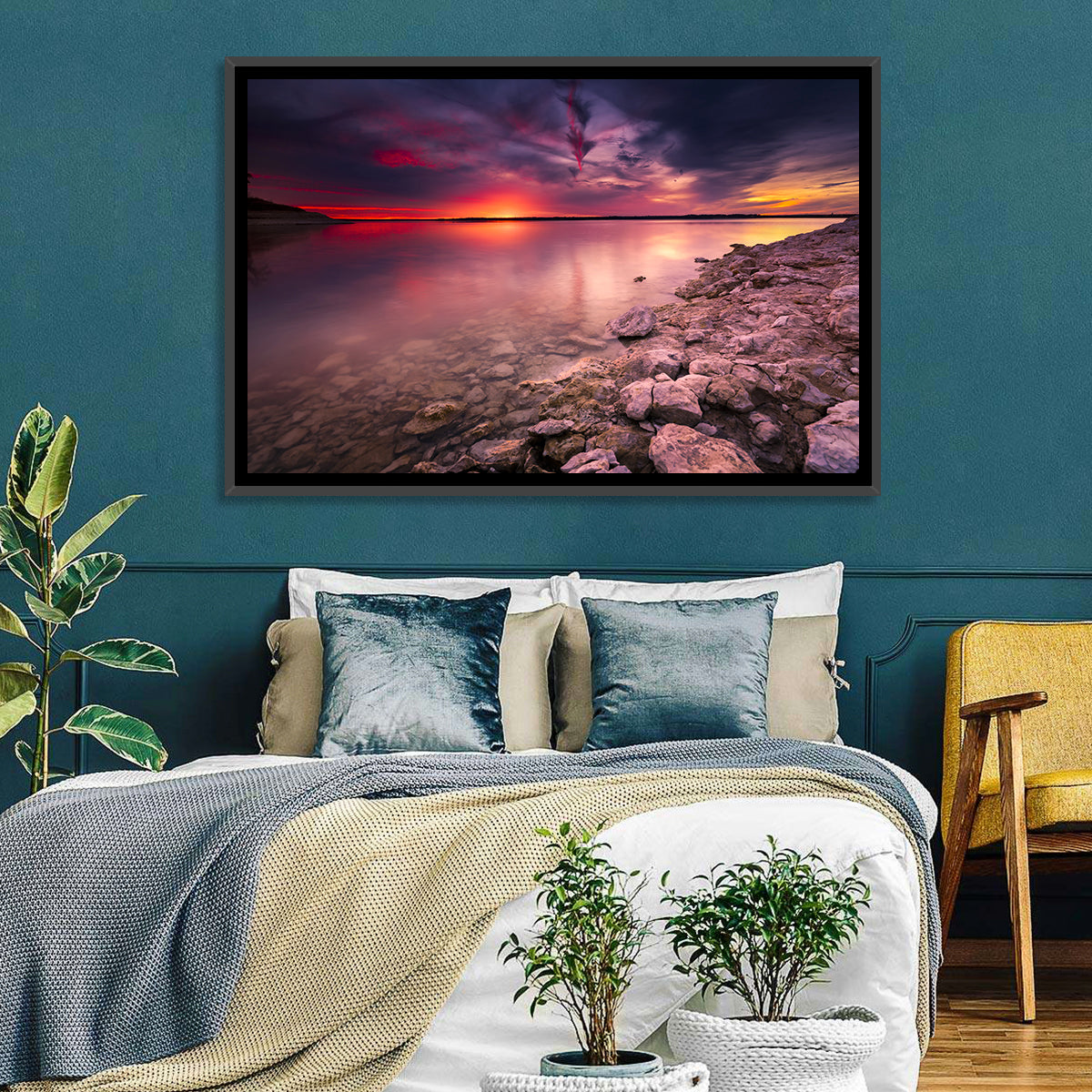 Benbrook Lake Sunset Reflection Wall Art