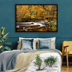 Dartmoor Autumn River in Golden Forest Wall Art