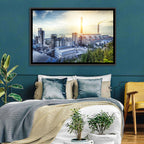 Coastal Power Plant at Sunrise Wall Art