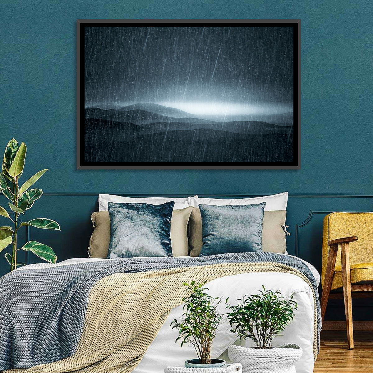 Rain Storm Over Mountains Wall Art