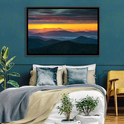 Misty Blue Ridge Sunrise North Carolina Wall Art