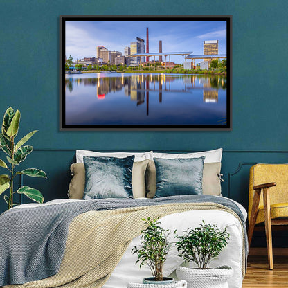 Birmingham Skyline Reflection at Twilight Wall Art