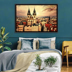 Prague Old Town Skyline at Golden Hour Wall Art