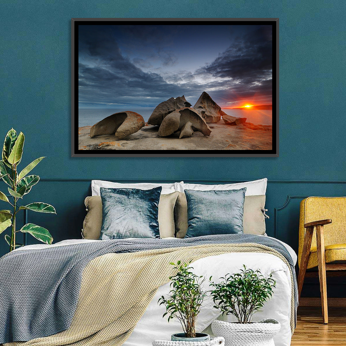 Remarkable Rocks Sunset, Kangaroo Island Wall Art in a room, landscape