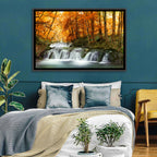 Autumn Forest Waterfall Wall Art