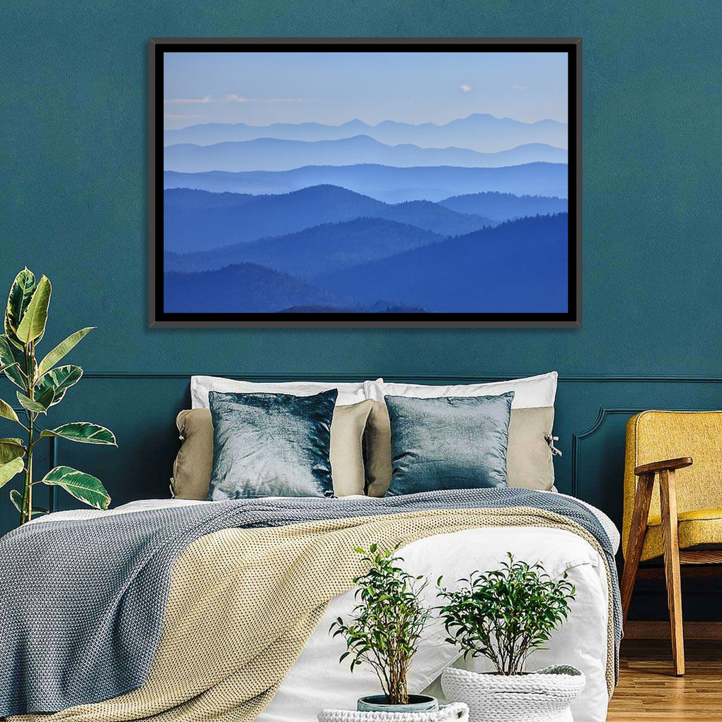 Misty Blue Mountain Valley Wall Art
