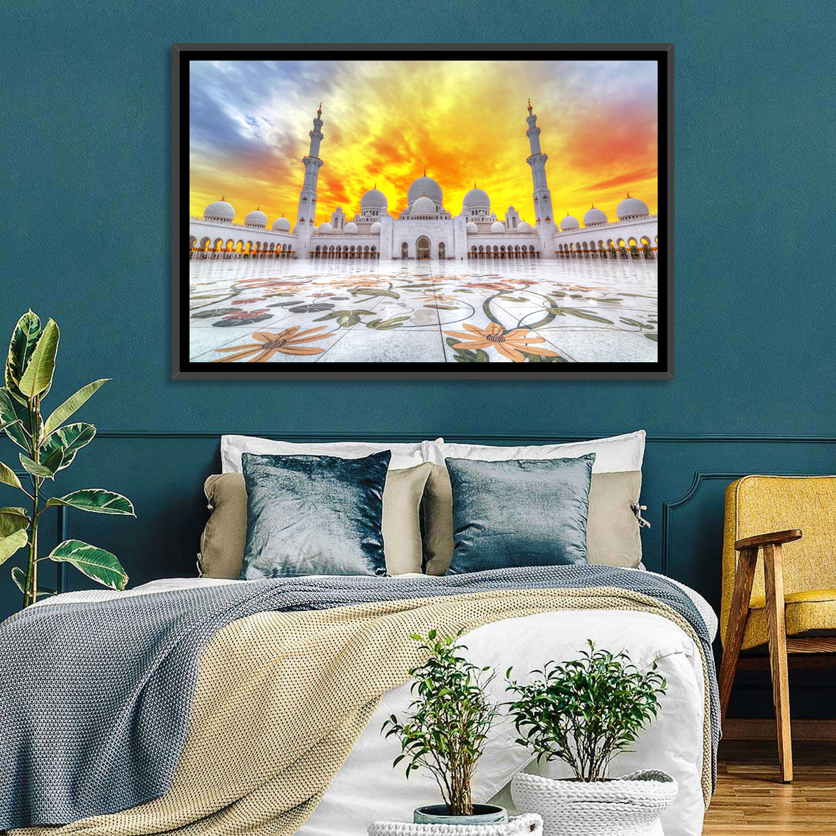 Sheikh Zayed Grand Mosque at Sunset Wall Art
