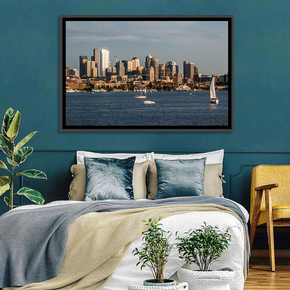 Seattle Skyline at Golden Hour Wall Art