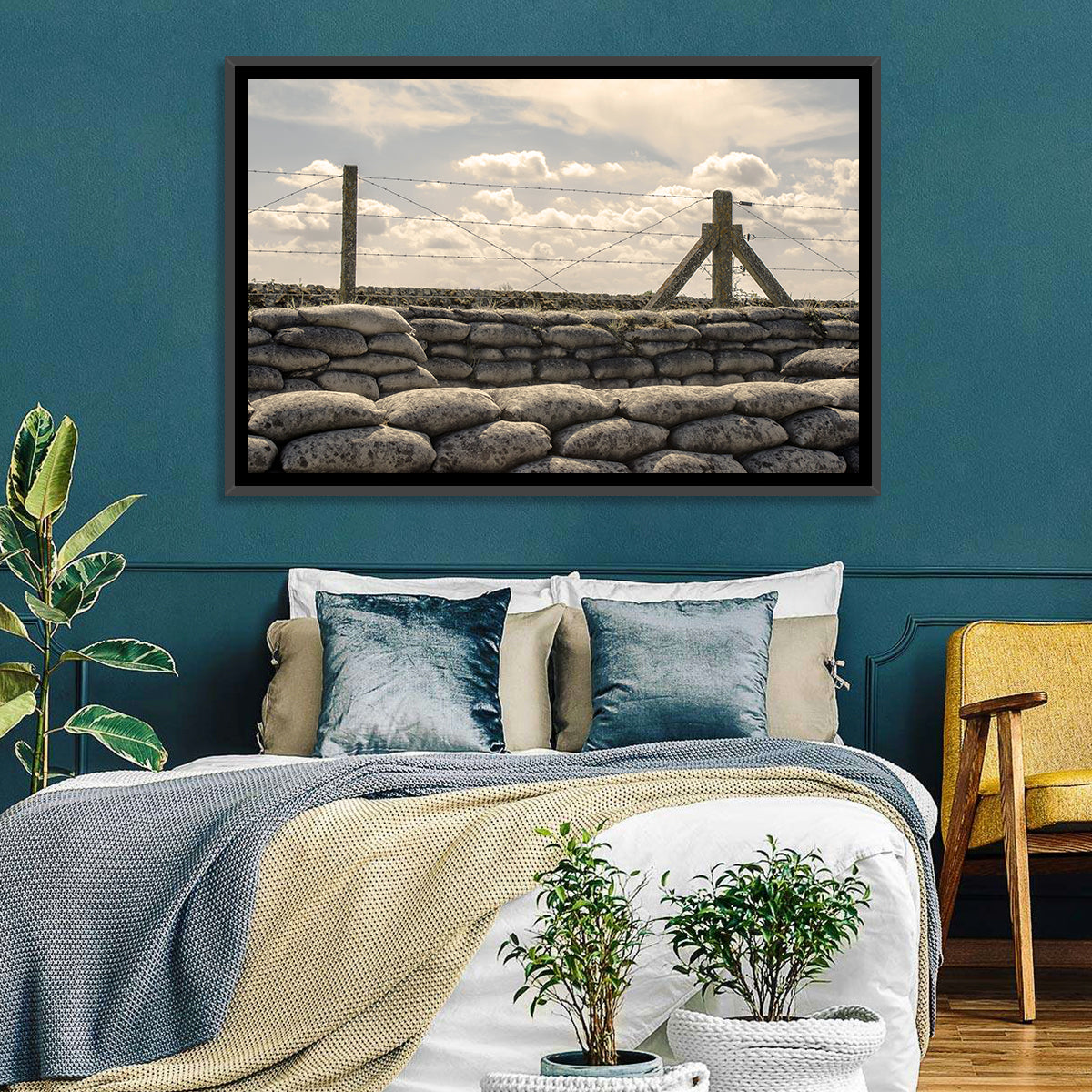 Wwi Trench with Sandbags Wall Art
