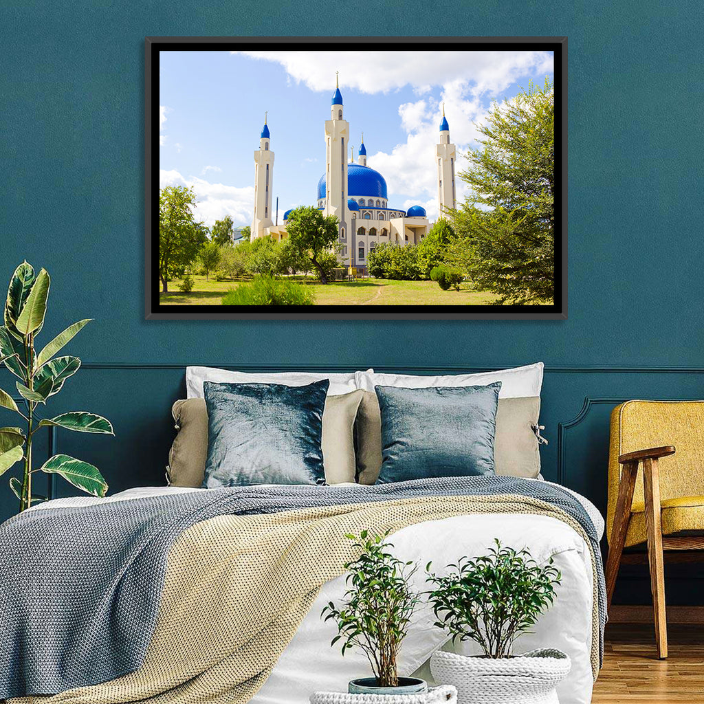 Blue Domed Mosque with Golden Minarets Wall Art