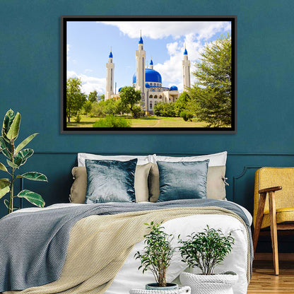 Blue Domed Mosque with Golden Minarets Wall Art