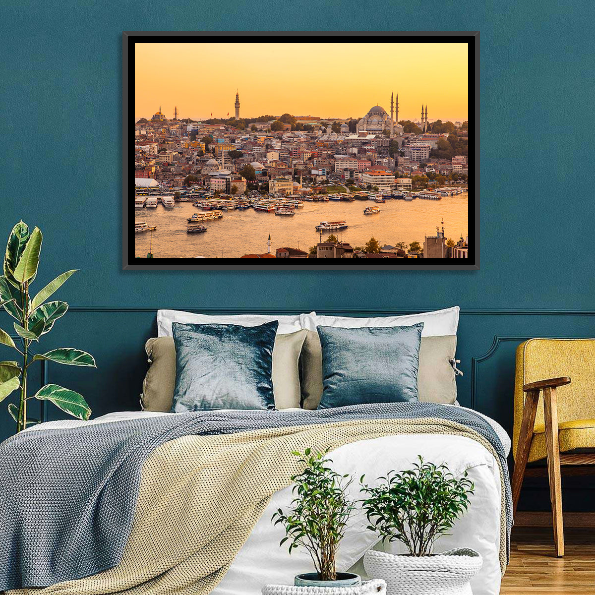Golden Horn Bay, Istanbul Wall Art in a room, landscape