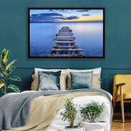 Weathered Lake Pier at Dusk Wall Art