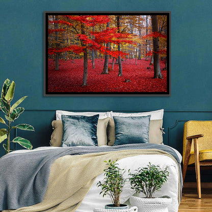 Crimson Autumn Forest Wall Art