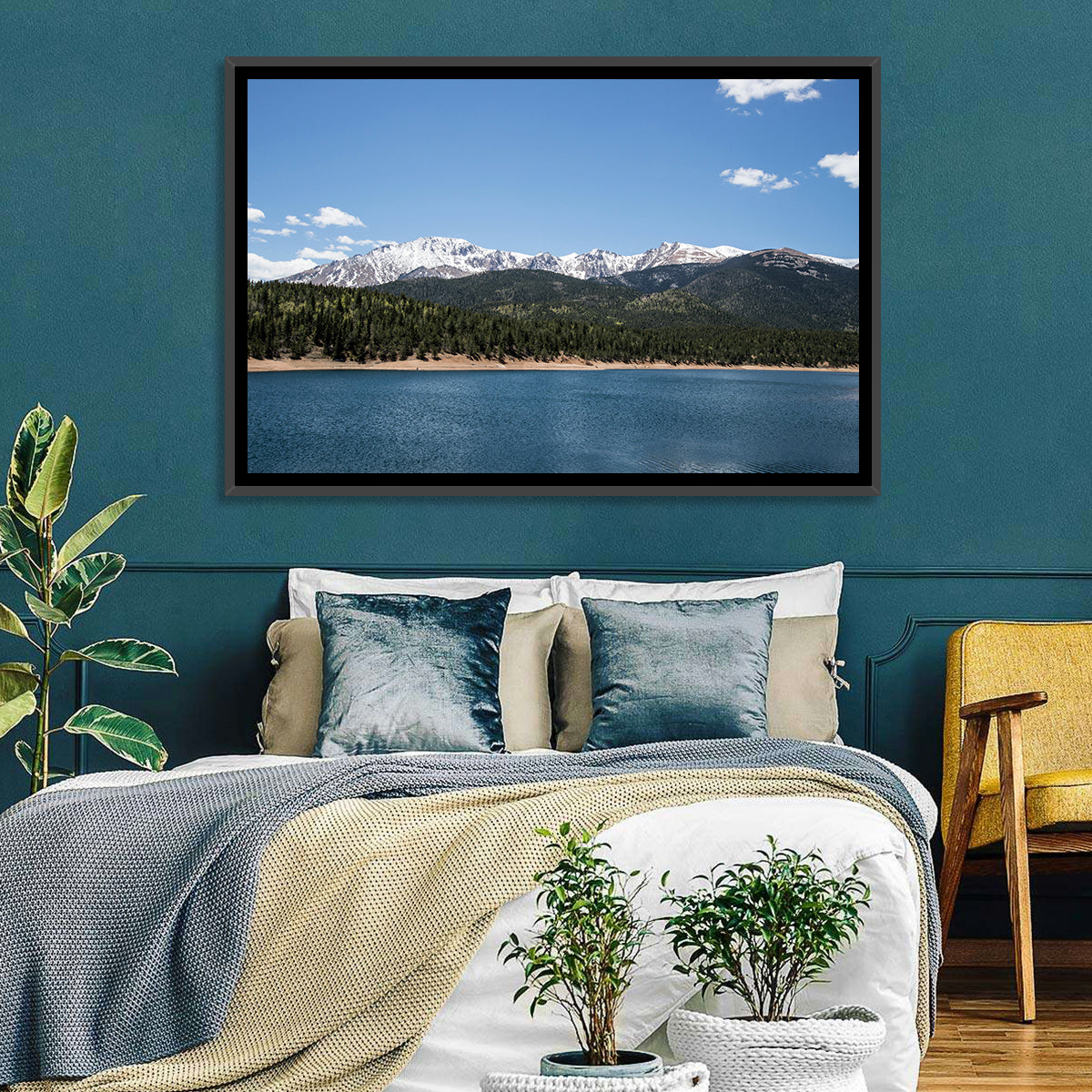 Pikes Peak from Crystal Lake Wall Art in a room, landscape