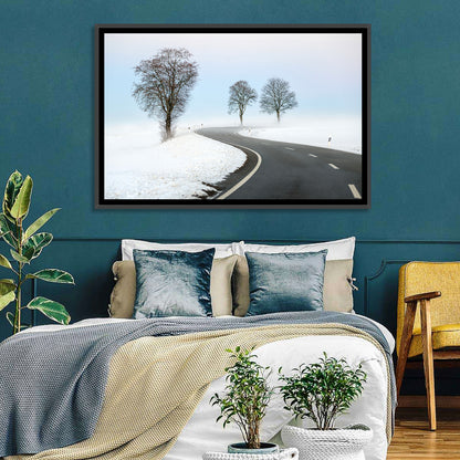 Foggy Winter Road Wall Art