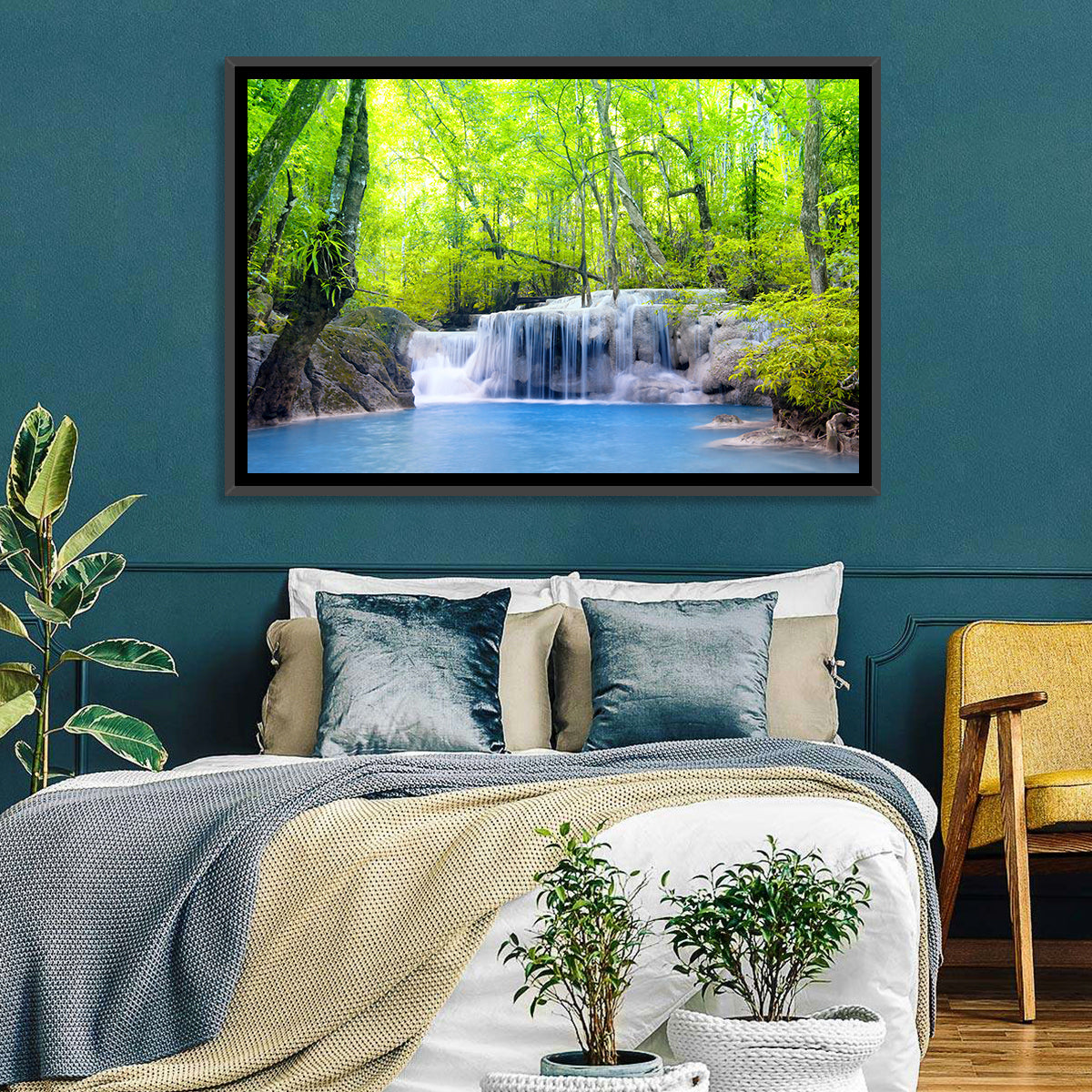 Erawan Falls, Kanchanaburi Wall Art in a room, landscape