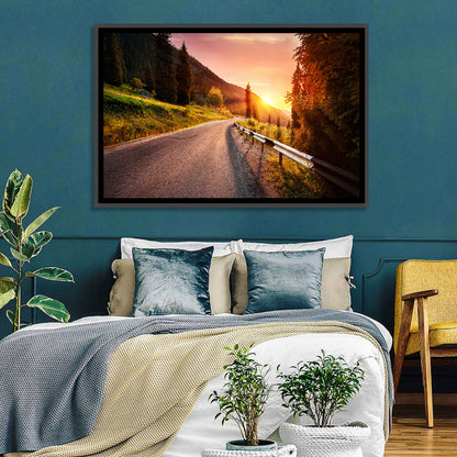 Golden Hour Mountain Road Wall Art