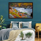 Golden Autumn Forest Creek Wall Art