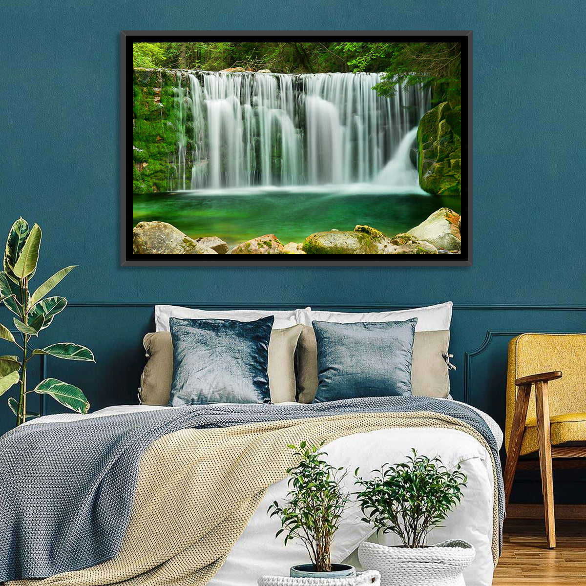 Emerald Lake Waterfall Wall Art