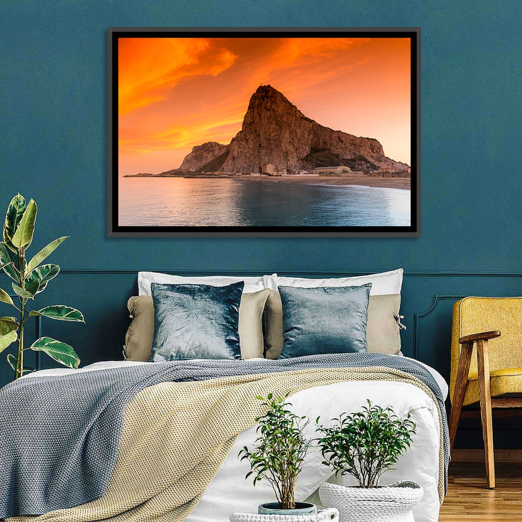 Rock of Gibraltar at Sunset Wall Art