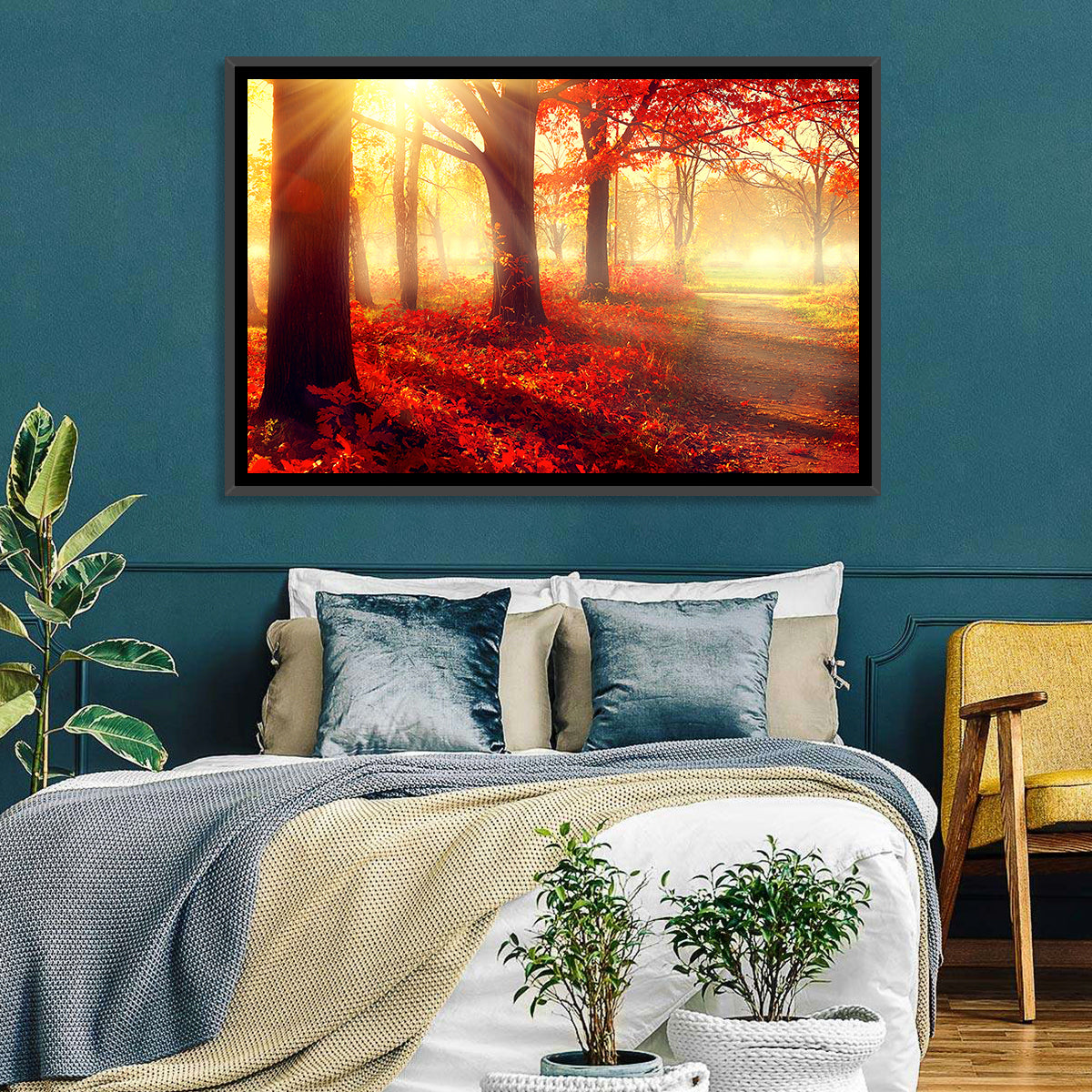 Sunlit Forest Path Wall Art
