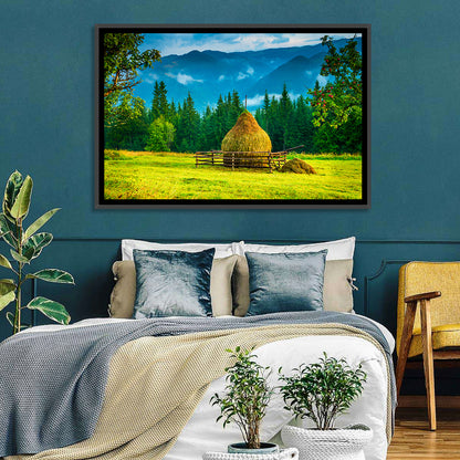 Haystack in Mountain Meadow Wall Art