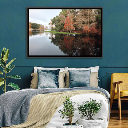 Autumn Lake Reflection Wall Art